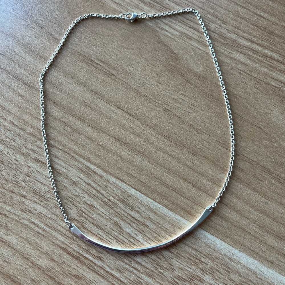 James Avery Hammered Crescent Changeable Charm Holder Necklace